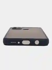 Темно-синий чехол пластиковый Samsung Galaxy M31 (Самсунг Галакси М31), матовый, с цветными кнопками