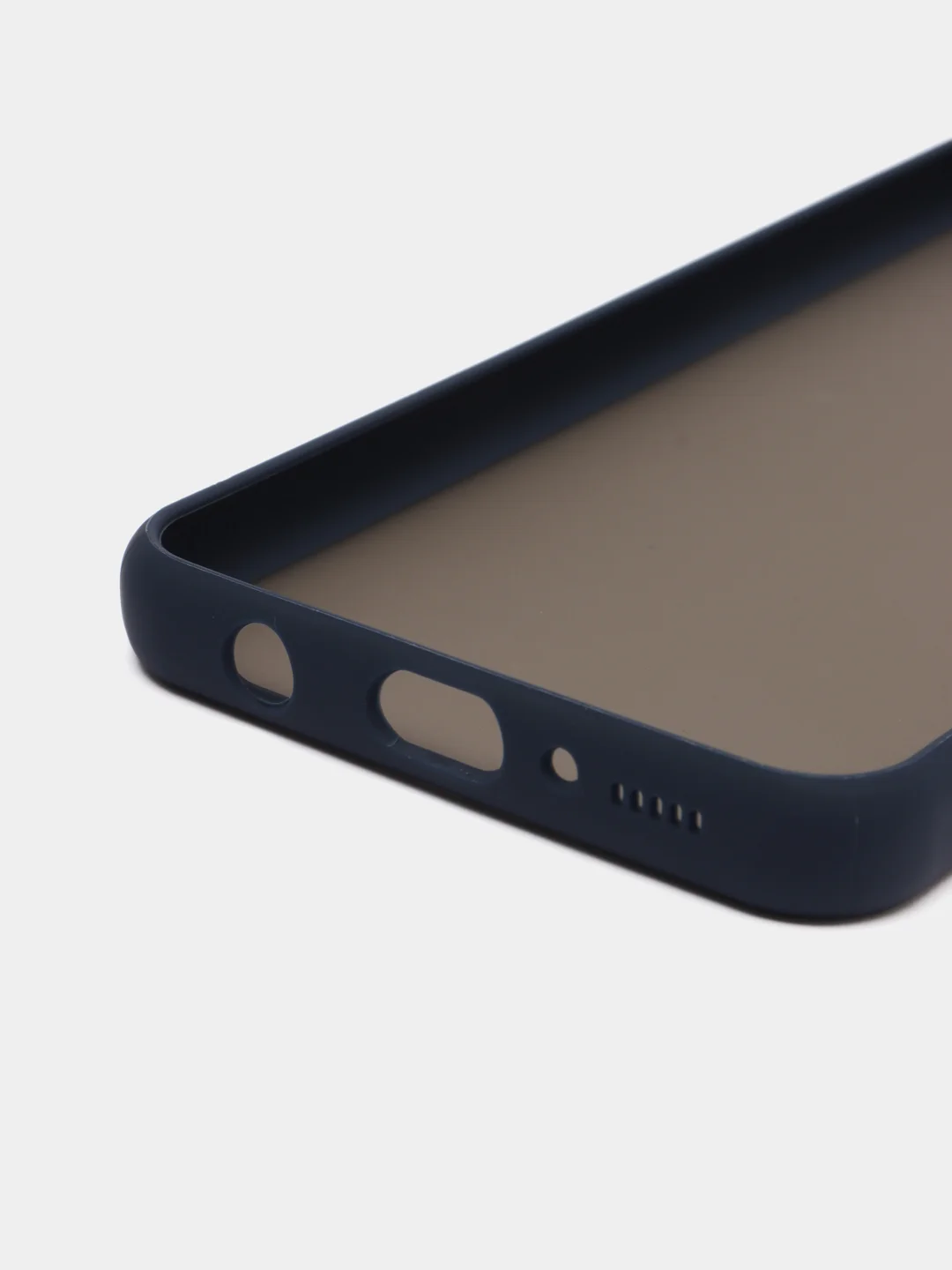 Темно-синий чехол пластиковый Samsung Galaxy M31 (Самсунг Галакси М31), матовый, с цветными кнопками