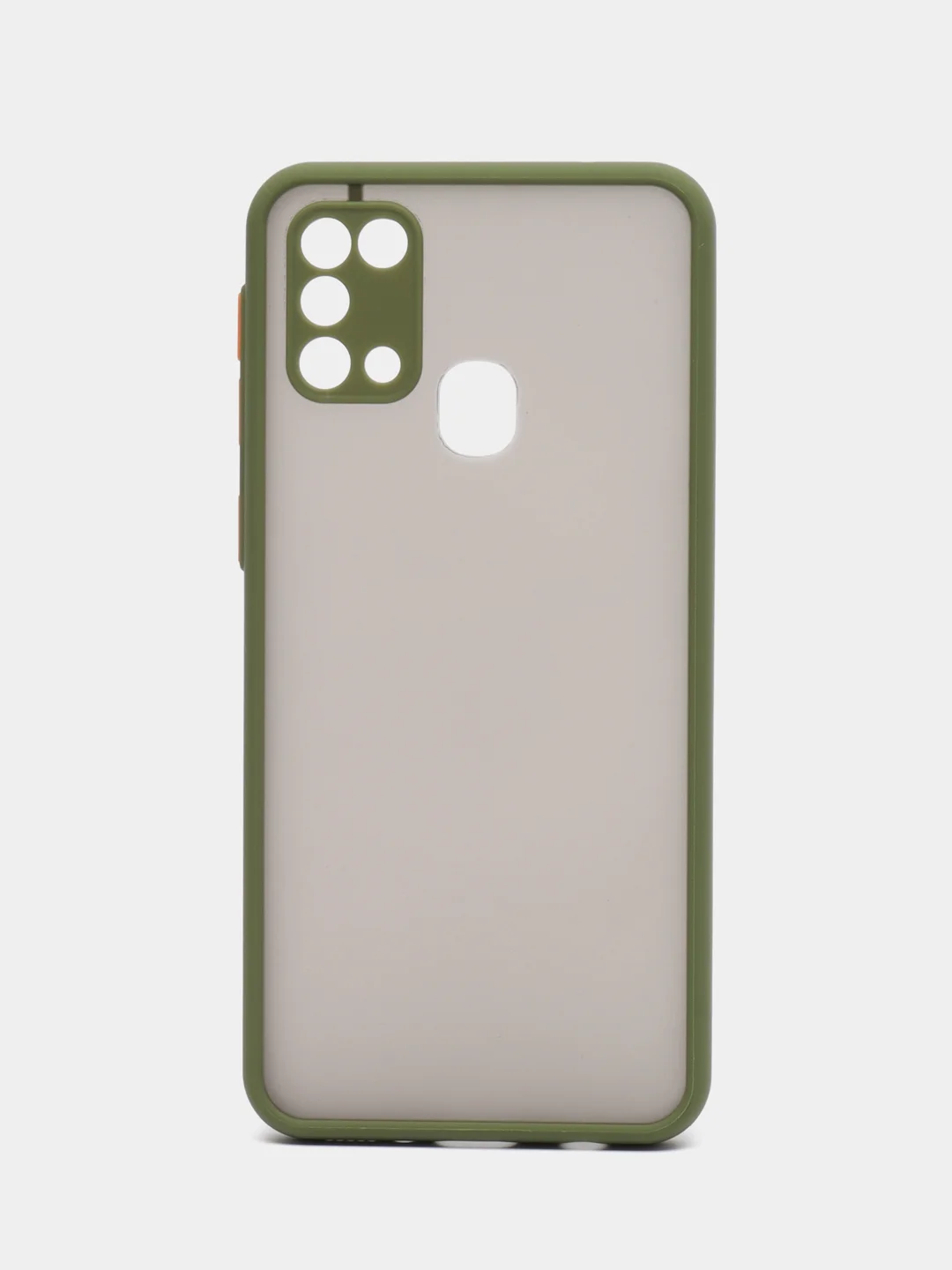 Лесной зеленый чехол пластиковый Samsung Galaxy M31 (Самсунг Галакси М31), матовый, с цветными кнопками