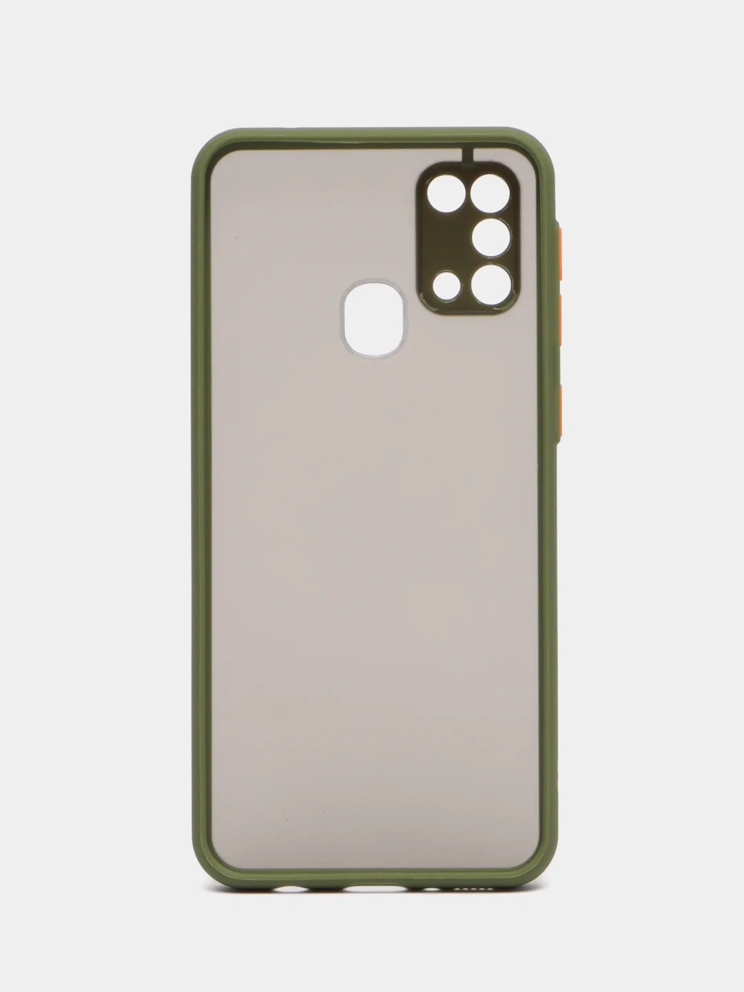 Лесной зеленый чехол пластиковый Samsung Galaxy M31 (Самсунг Галакси М31), матовый, с цветными кнопками
