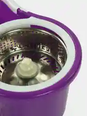 Фиолетовый швабра с ведром и металлическим отжимом "Юла", самоочищающаяся
