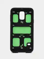 Салатовый пластиковый противоударный чехол Samsung S5 клетка