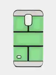 Салатовый пластиковый противоударный чехол Samsung S5 клетка