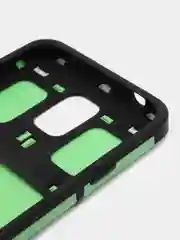 Салатовый пластиковый противоударный чехол Samsung S5 клетка