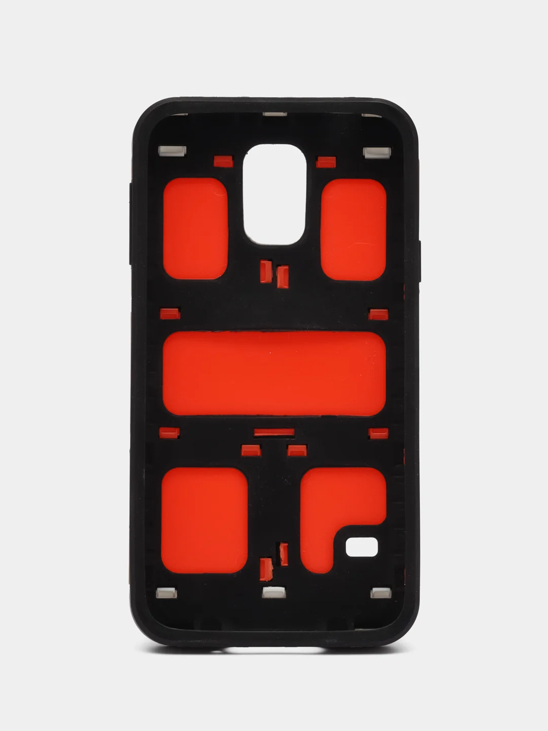 Красный пластиковый противоударный чехол Samsung S5 клетка