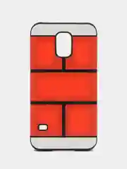 Красный пластиковый противоударный чехол Samsung S5 клетка