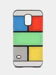 Разноцветный пластиковый противоударный чехол Samsung S5 клетка