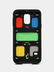 Разноцветный пластиковый противоударный чехол Samsung S5 клетка