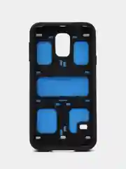 Голубой пластиковый противоударный чехол Samsung S5 клетка