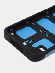 Голубой пластиковый противоударный чехол Samsung S5 клетка