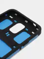 Голубой пластиковый противоударный чехол Samsung S5 клетка
