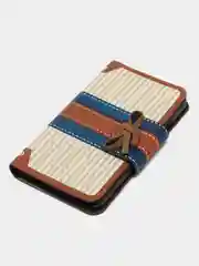 Коричневый чехол-книга с рисунком и бантиком Samsung S5, с картхолдером