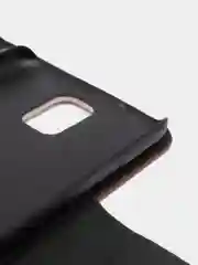 Коричневый чехол-книга с рисунком и бантиком Samsung S5, с картхолдером