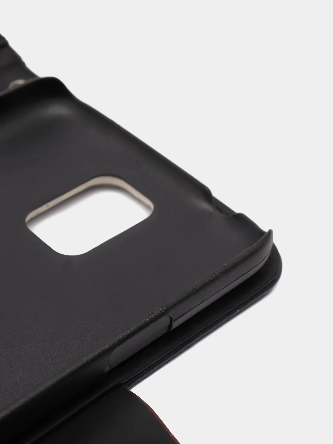 Коричневый чехол-книга с рисунком и бантиком Samsung S5, с картхолдером