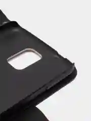 Коричневый чехол-книга с рисунком и бантиком Samsung S5, с картхолдером