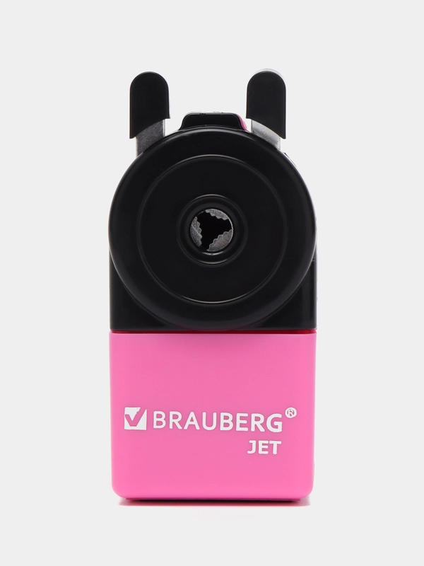Точилка механическая Brauberg Jet, металлический механизм, корпус розовый, 229568