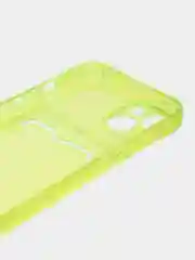 Желтый чехол для iPhone 7/8 Plus/XR/11/12/13/Pro/Pro Max, силиконовый, с карманом для карт