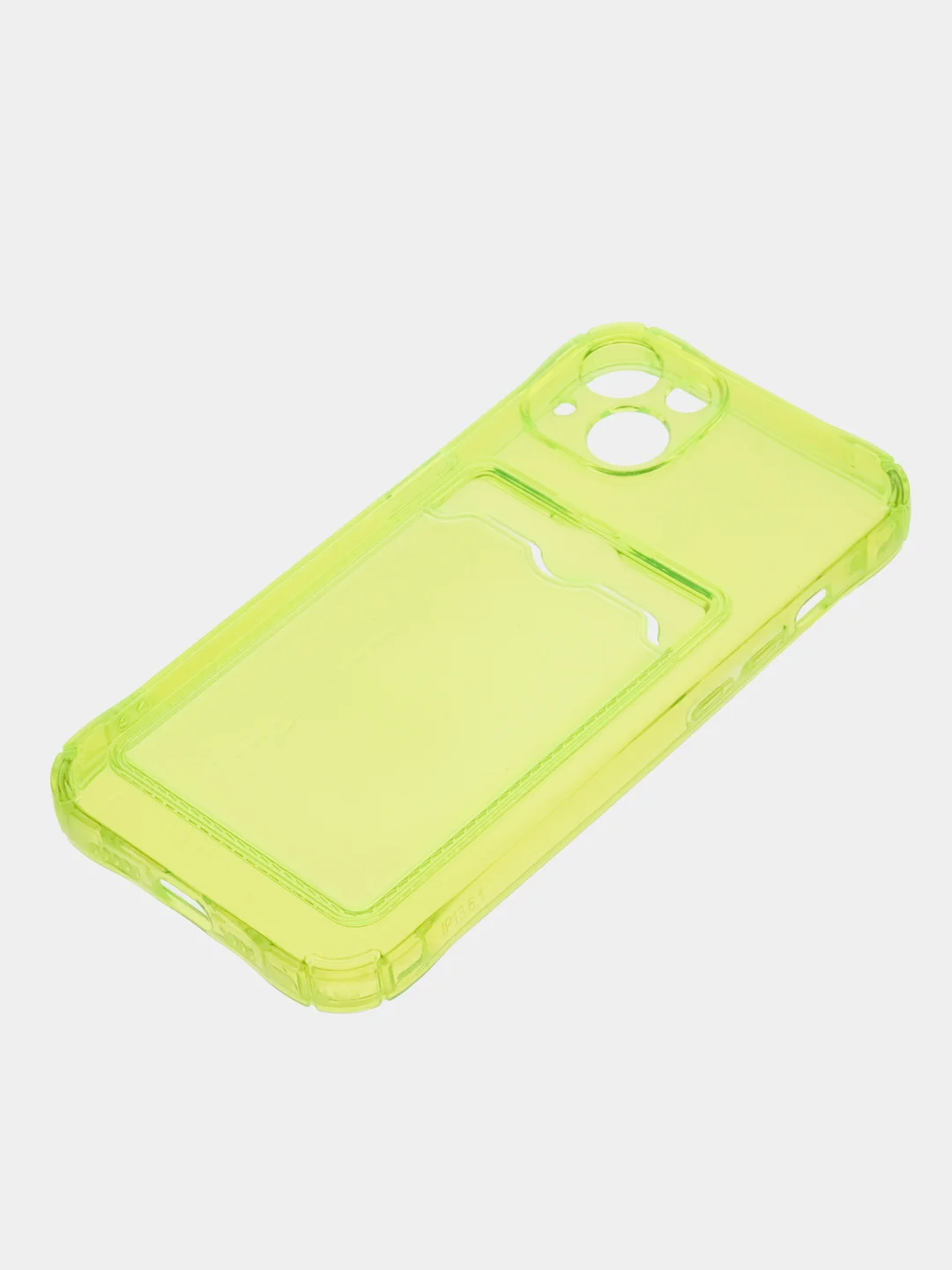 Желтый чехол для iPhone 7/8 Plus/XR/11/12/13/Pro/Pro Max, силиконовый, с карманом для карт