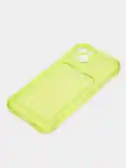 Желтый чехол для iPhone 7/8 Plus/XR/11/12/13/Pro/Pro Max, силиконовый, с карманом для карт