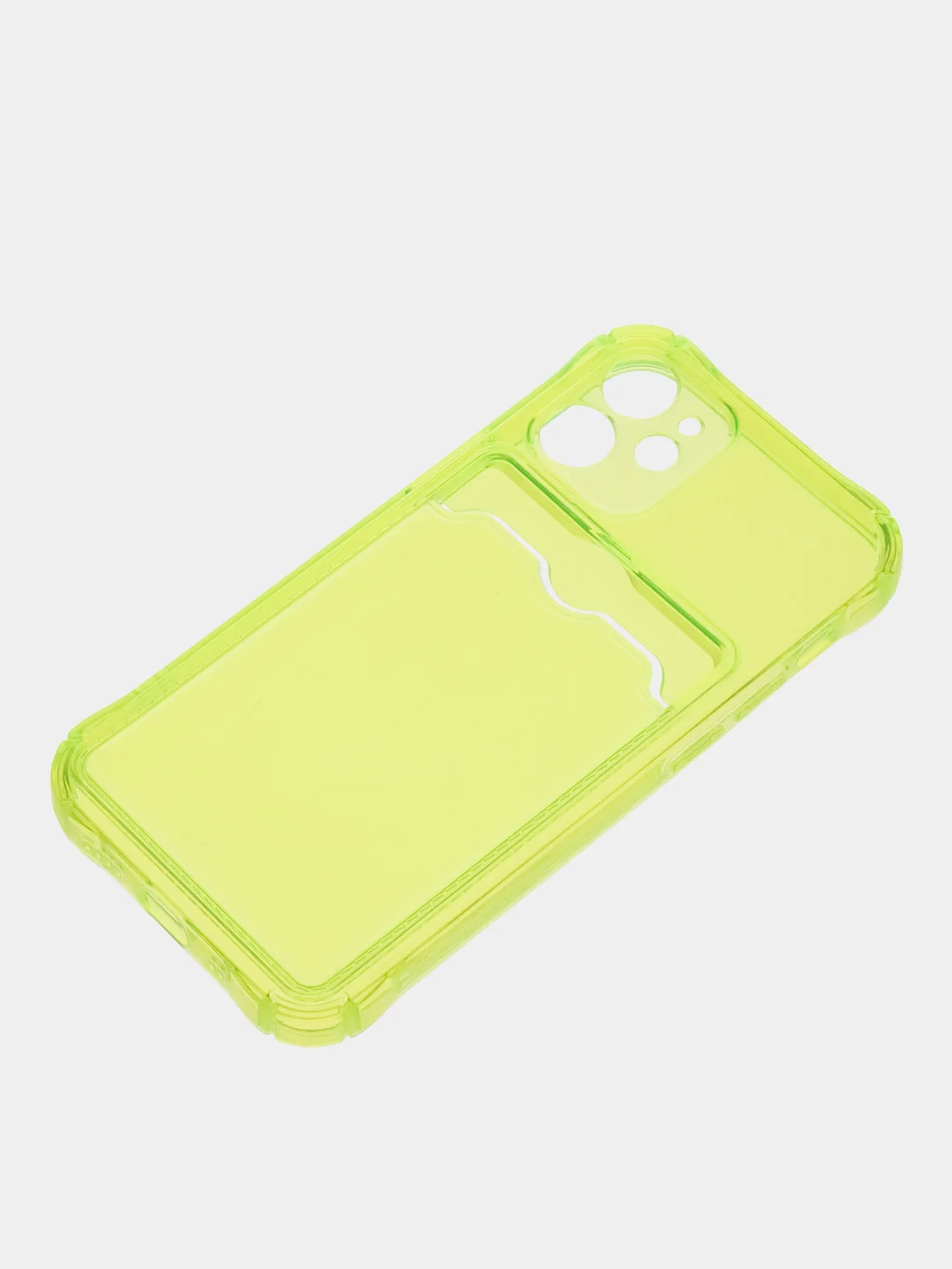 Желтый чехол для iPhone 7/8 Plus/XR/11/12/13/Pro/Pro Max, силиконовый, с карманом для карт