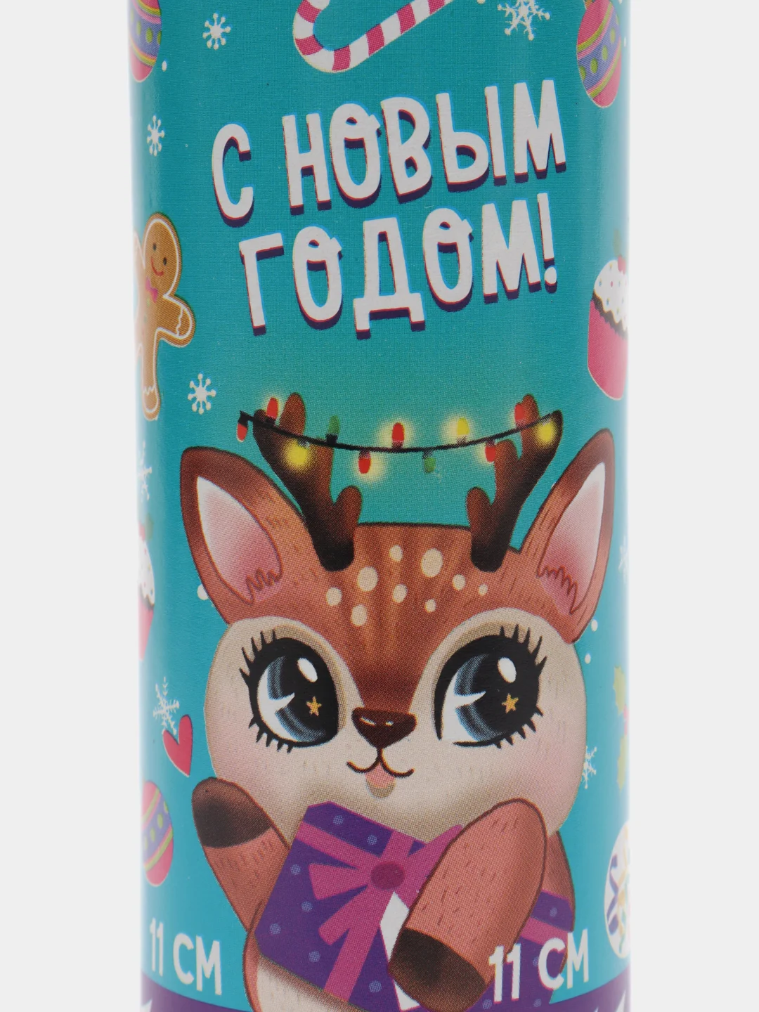 Тёмно-бирюзовый хлопушка пружинная, 11 см, серпантин, хлопушки для праздника