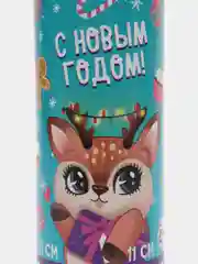 Тёмно-бирюзовый хлопушка пружинная, 11 см, серпантин, хлопушки для праздника