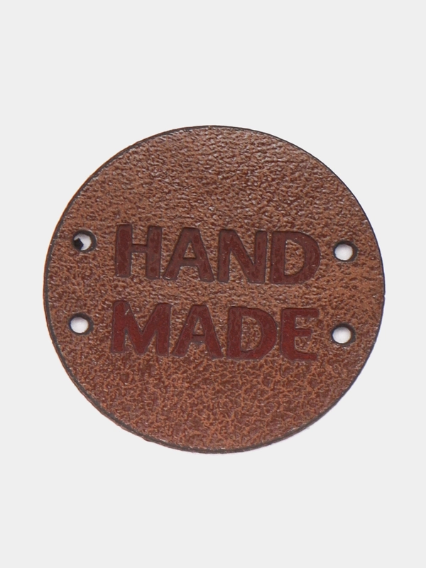 Бирки пришивные из текстурированной экокожи "Hand made", 15 штук