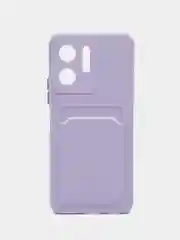 Сиреневый силиконовый чехол для Vivo Y16 (Виво У16), с карманом для карт