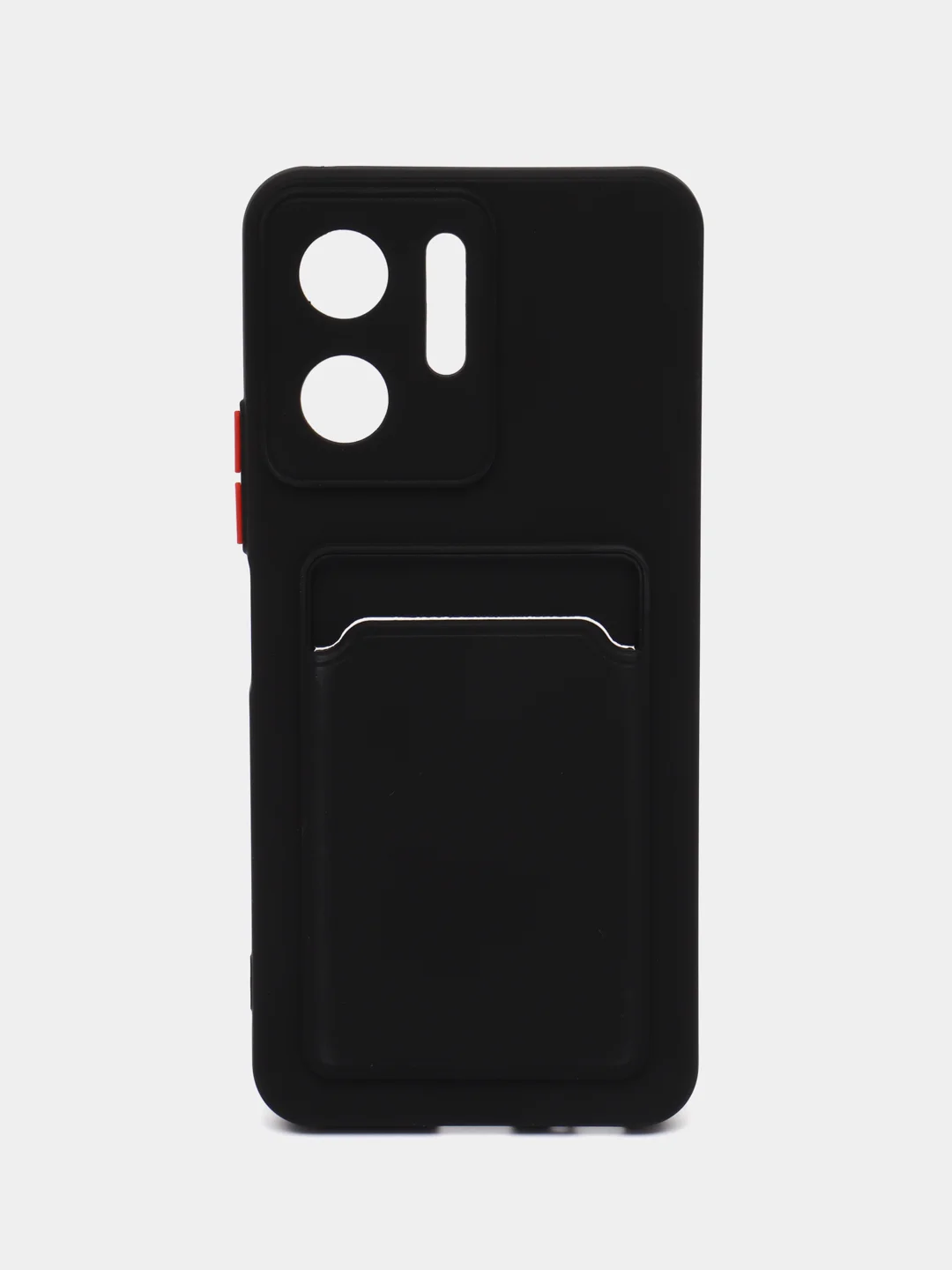 Черный силиконовый чехол для Vivo Y16 (Виво У16), с карманом для карт