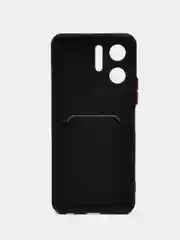 Черный силиконовый чехол для Vivo Y16 (Виво У16), с карманом для карт
