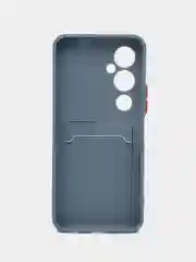 Синий меланж силиконовый чехол для Tecno Pova 4 Pro (Техно Пова 4 Про), с карманом для карт, прозрачный