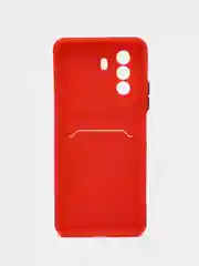 Красный чехол для Huawei Nova Y71 / Y70 / Y70 Plus, с карманом для карт