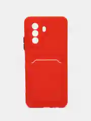 Красный чехол для Huawei Nova Y71 / Y70 / Y70 Plus, с карманом для карт