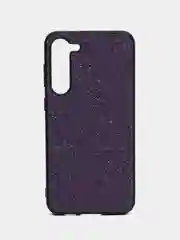 Фиолетовый блестящий чехол для Samsung Galaxy S23 Plus ROSCO со стразами и силиконовой окантовкой