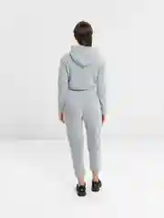 Серый костюм женский прогулочный, спортивный, с коротким худи