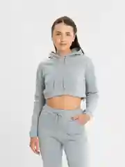 Серый костюм женский прогулочный, спортивный, с коротким худи