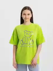Футболка хлопковая, с принтом, оверсайз
