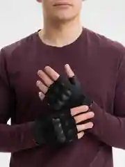 Черный перчатки тактические защитные без пальцев