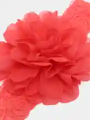 Коралловый детская повязка на голову с цветком и кружевом для девочек