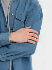 Серебряный кольцо стальное, 8 мм