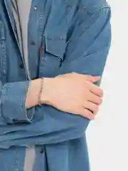 Серебряный браслет унисекс, стальной