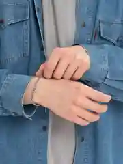 Серебряный браслет унисекс, стальной