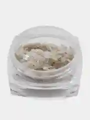 Белый глиттер для ногтей, слюда