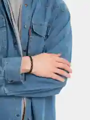 Серебряный мужской браслет 18 см, 7 мм