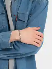 Серебряный мужской браслет 18 см, 7 мм