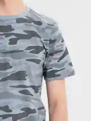 Синий футболка мужская, с принтом, хлопок