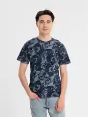 Лазурный футболка мужская, с принтом, хлопок