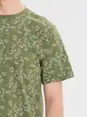 Зелёный хаки футболка мужская, с принтом, хлопок