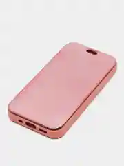 Коралловый чехол-книжка с прозрачным окном iPhone 7/8/SE(2020)/X/XS MAX/XR/11/11 PRO Max/12/12PRO