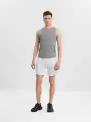 Белый шорты спортивные с подкладкой